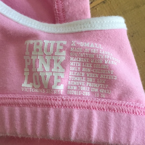 VS PINK VICTORIAS SECRET BRAND  STRETCH SPORTS BRA TOP ATHLEISURE LOUNGE TOP XS - Picture 4 of 8